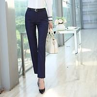 womens mid rise inelastic business pants simple straight stripe stripe ...