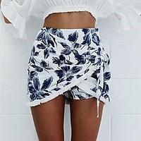 womens high rise club mini skirts bodycon floral summer