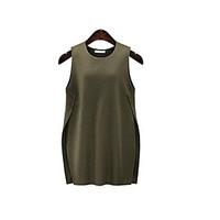 womens going out a line dress solid round neck knee length sleeveless  ...