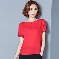 womens going out holiday simple cute summer blouse solid striped round ...