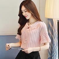 womens going out casualdaily simple cute summer shirt solid round neck ...