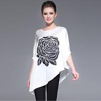 womens going out sophisticated summer t shirt print round neck sleeve  ...