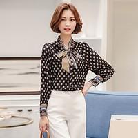 Women\'s Going out Casual/Daily Holiday Sexy Vintage Simple All Seasons Summer Blouse, Geometric Stand Long Sleeve Rayon Thin