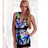 womens going out rompers simple slim print summer