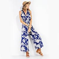 Women\'s High Rise Going out Casual/Daily Holiday Rompers, Sexy Vintage Cute Slim Floral Summer