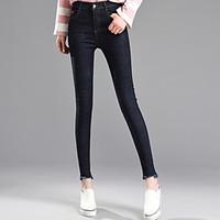 womens low rise micro elastic jeans pants simple skinny solid