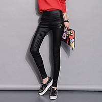Women\'s High Rise Micro-elastic Chinos Pants, Punk Gothic Simple Skinny Solid