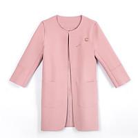 womens casualdaily simple winter coat solid peter pan collar long slee ...