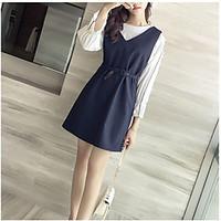 womens casualdaily street chic spring shirt skirt suits solid round ne ...