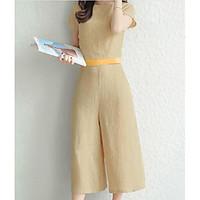 womens casualdaily work simple spring summer t shirt pant suits solid  ...