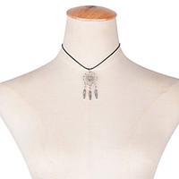 Women\'s Choker Necklaces Alloy Feather Fashion Silver Jewelry Wedding Party Daily Casual 1pc