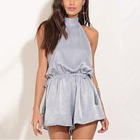 womens mid rise casualdaily rompers sexy relaxed backless solid color  ...