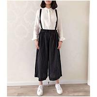 womens mid rise micro elastic overalls pants simple loose solid