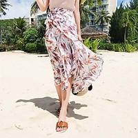 womens going out holiday midi skirts swing print summer