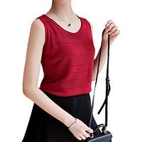 womens wild simple solid round neck sleeveless knitwear pullover regul ...