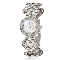 Women\'s Bracelet Watch Casual Watch Japanese Quartz Imitation Diamond Quartz Band Heart shape Silver