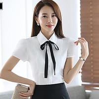 womens casualdaily work simple cute shirt solid square neck short slee ...