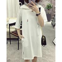 womens casualdaily simple t shirt solid hooded short sleeve cotton