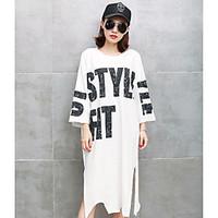 womens casualdaily simple t shirt letter round neck sleeve cotton