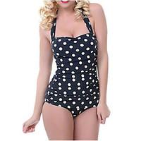 women plus size dot print skirt swimwear one piece swimsuit big swimwe ...