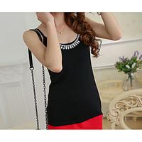 womens casualdaily simple tank top solid strap sleeveless cotton