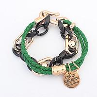 womens chain bracelet jewelry fashion leather rhinestone alloy irregul ...