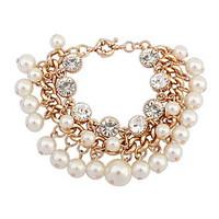 womens charm bracelet jewelry fashion pearl rhinestone alloy irregular ...