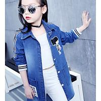 womens casualdaily vintage fall denim jacket solid peter pan collar lo ...