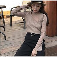 womens casualdaily simple spring blouse polka dot round neck long slee ...