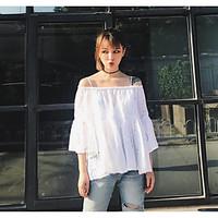 womens casualdaily simple summer t shirt solid boat neck length sleeve ...