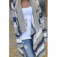 womens casualdaily work simple long cardigan striped halter long sleev ...