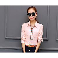 womens casualdaily simple shirt solid shirt collar sleeve linen