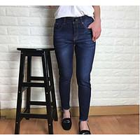 womens mid rise micro elastic jeans pants chinoiserie straight slim so ...