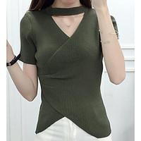 womens going out party sexy cute shirt solid v neck long sleeve others