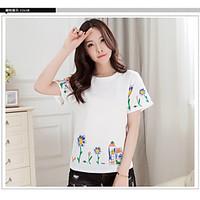 womens going out holiday vintage chinoiserie summer t shirt solid flor ...