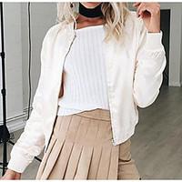 womens casualdaily simple spring fall coat solid round neck long sleev ...