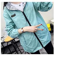 womens casualdaily simple spring jacket solid hooded long sleeve regul ...