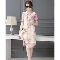 womens casualdaily simple chiffon dress floral stand above knee short  ...