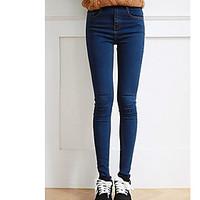 womens skinny jeans pants casualdaily simple solid tassel mid rise zip ...