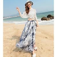 womens going out maxi skirts swing print summer