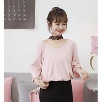 womens casualdaily simple spring summer t shirt solid round neck short ...