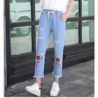 womens mid rise inelastic jeans chinos pants cute simple straight slim ...