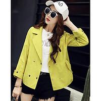 womens casualdaily simple summer jacket solid notch lapel long sleeve  ...