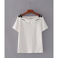 womens casualdaily simple t shirt solid round neck short sleeve cotton ...