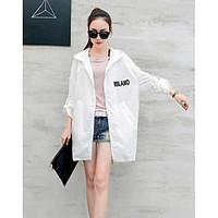 womens going out simple spring summer trench coat letter solid hooded  ...