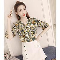 womens going out cute blouse floral v neck length sleeve others