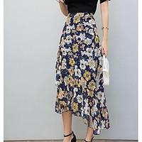 Women\'s Casual/Daily Midi Skirts Swing Floral Summer