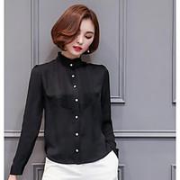womens going out vintage blouse solid round neck long sleeve others