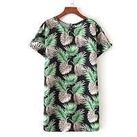 womens party a line dress floral round neck above knee short sleeve ot ...