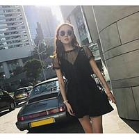 womens casualdaily simple a line sheath dress solid round neck mini sh ...